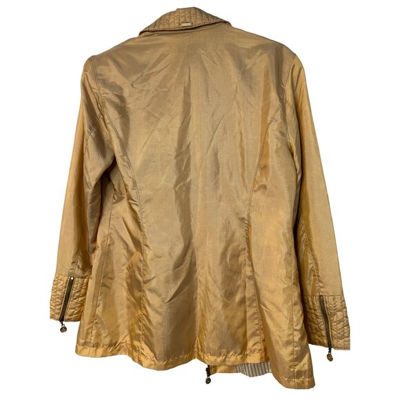 VTG St. John Sport Women's Gold Jacket Small Zip Italy Pockets Lined GUC 7346 - Picture 9 of 12